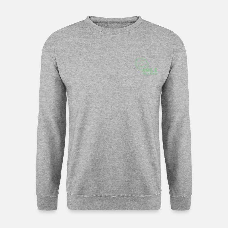 Smile for a while - Bewahre die gute Laune - Unisex Pullover - Weißgrau meliert