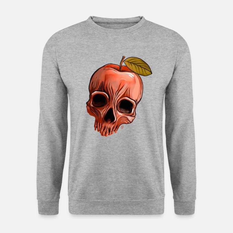 Apfelschädel - Unisex Pullover - Weißgrau meliert