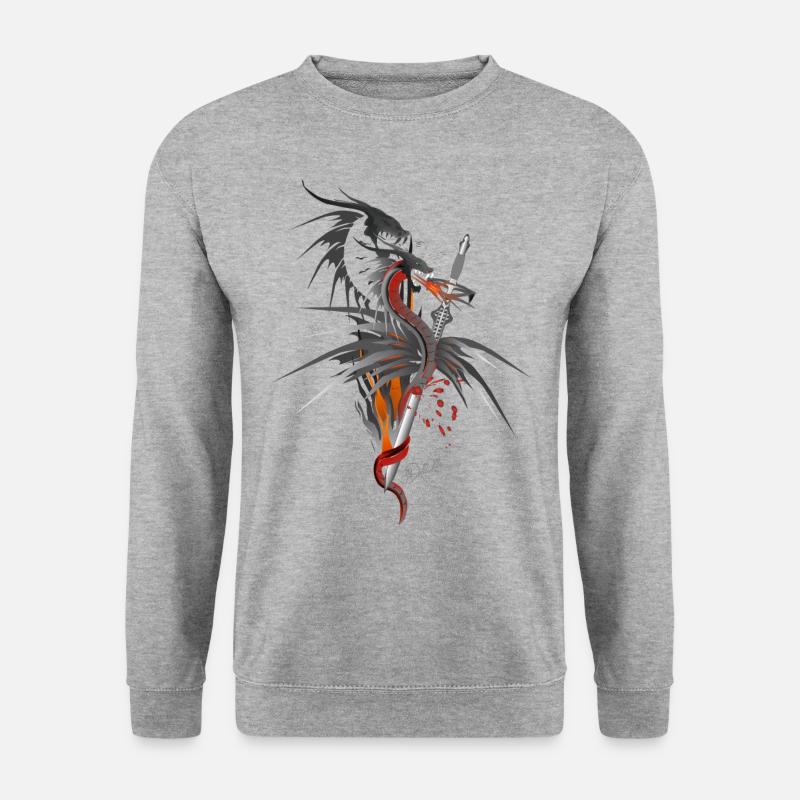 Dragon - Unisex Pullover - Weißgrau meliert
