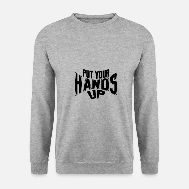 Put your hands up - Unisex Pullover - Weißgrau meliert