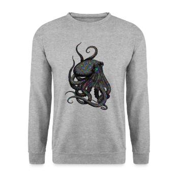 Octopus Goa - Unisex Sweatshirt - salt & pepper - Front - Alina (178cm) & Michal (187cm)