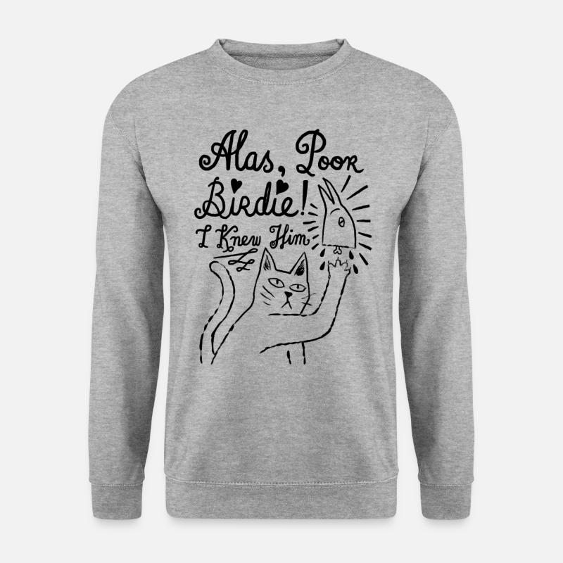 Shakespeare-Katze - Unisex Pullover - Weißgrau meliert