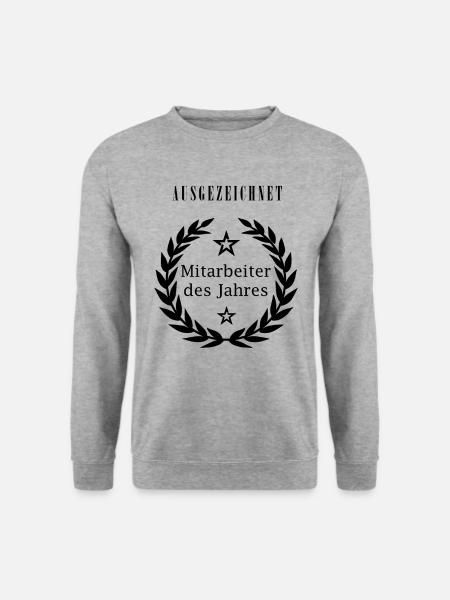Mitarbeiter des Jahres schwarz - Unisex Pullover - Weißgrau meliert