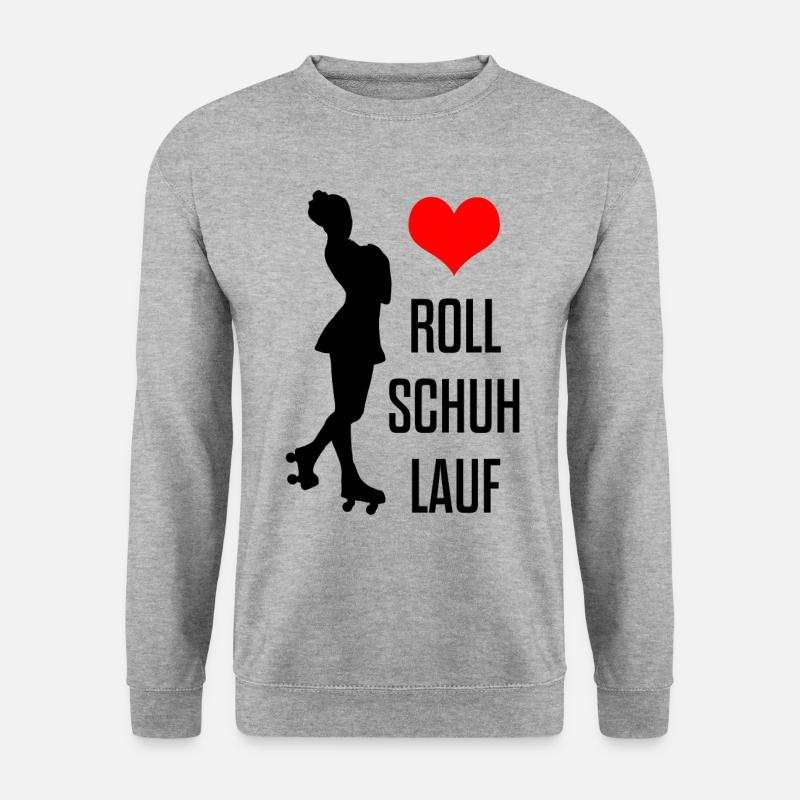 Rollkunstlauf Rollschuhe Pirouette Love Geschenk - Unisex Pullover - Weißgrau meliert