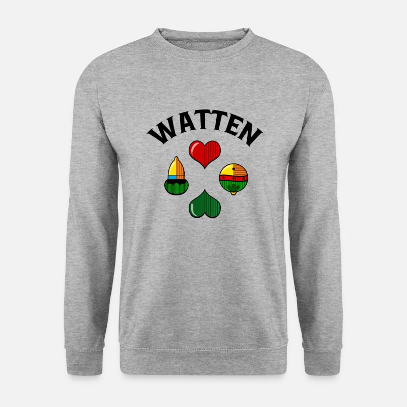 WATTEN Watteln Wattlung Kartenspiel Kartergeschenk - Unisex Pullover - Weißgrau meliert