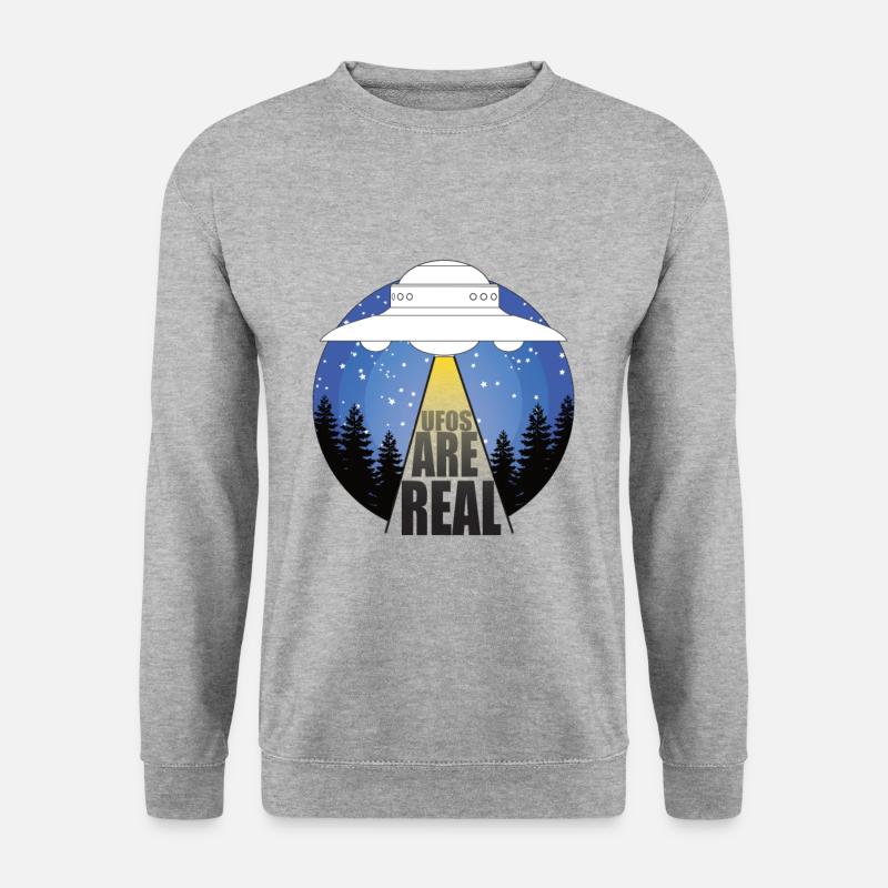 Ufos sind Echt Alien Weltraum Ufo Galaxie - Unisex Pullover - Weißgrau meliert