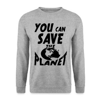 Vous sauvez la planète - Sweat-shirt Unisexe - gris chiné - Devant - Alina (178cm) & Michal (187cm)