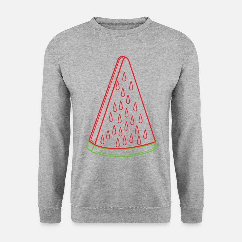 Pastèque Contours d’été Fruité - Sweat-shirt Unisexe - gris chiné