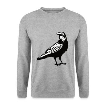 Raven Crow Bird - Unisex Sweatshirt - salt & pepper - Front - Alina (178cm) & Michal (187cm)