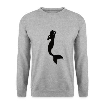 Sirène Silhouette Des créatures fabuleuses Histoire - Sweat-shirt Unisexe - gris chiné - Devant - Alina (178cm) & Michal (187cm)