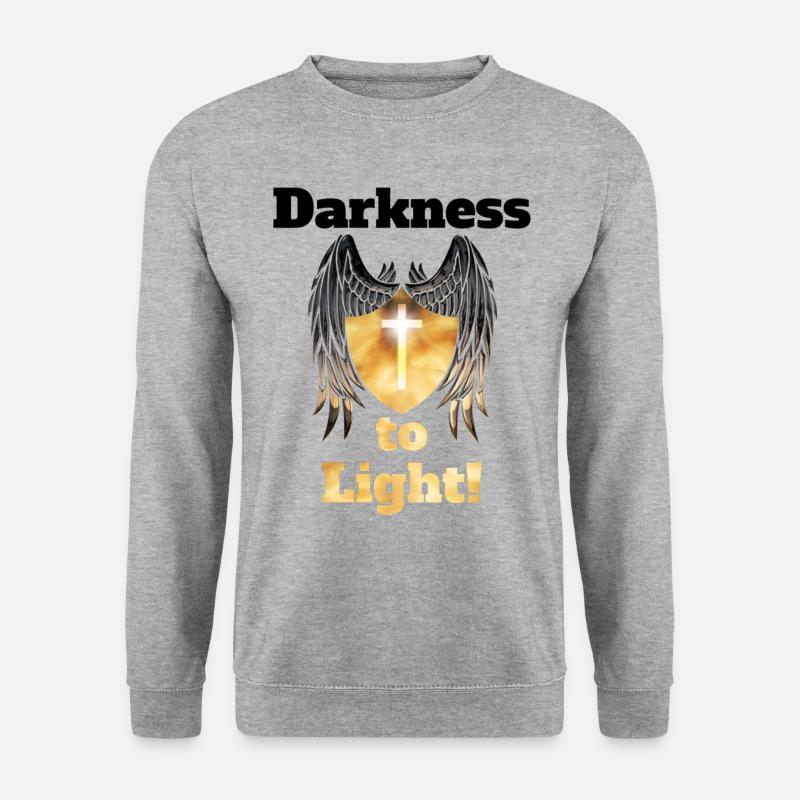 Darkness to Light! - Unisex Pullover - Weißgrau meliert