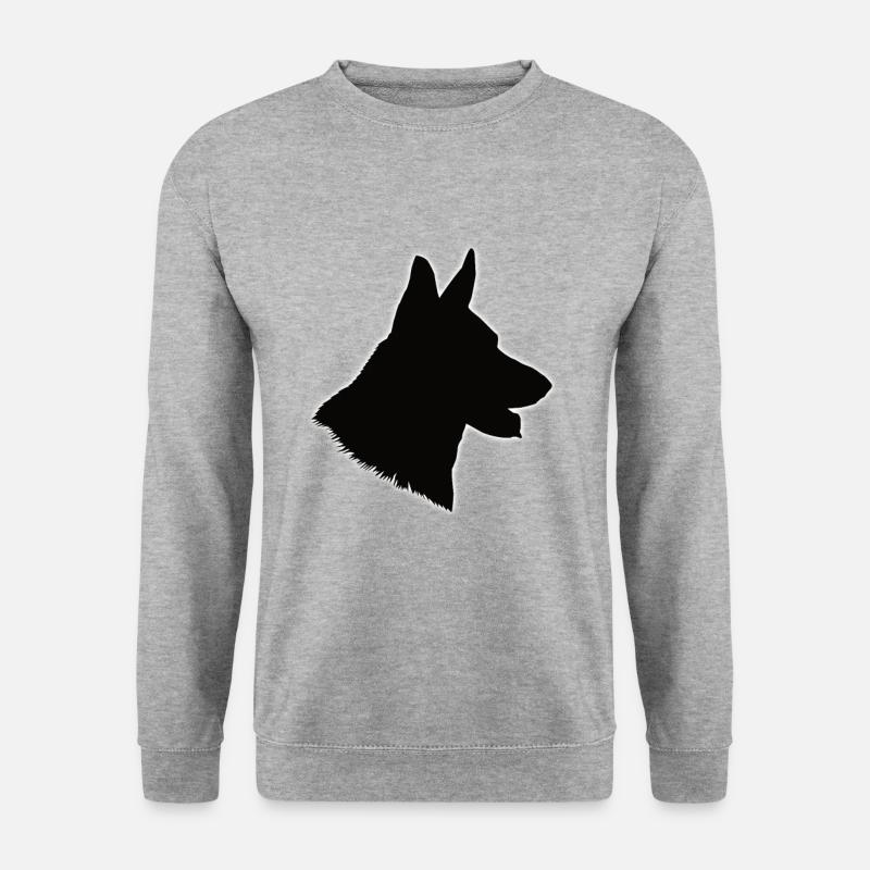 Hundekopf Schäferhund - Unisex Pullover - Weißgrau meliert