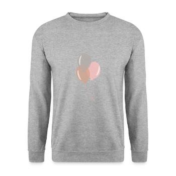 Luftballons rosa braun silber - Unisex Pullover - Weißgrau meliert - Vorne - Alina (178cm) & Michal (187cm)