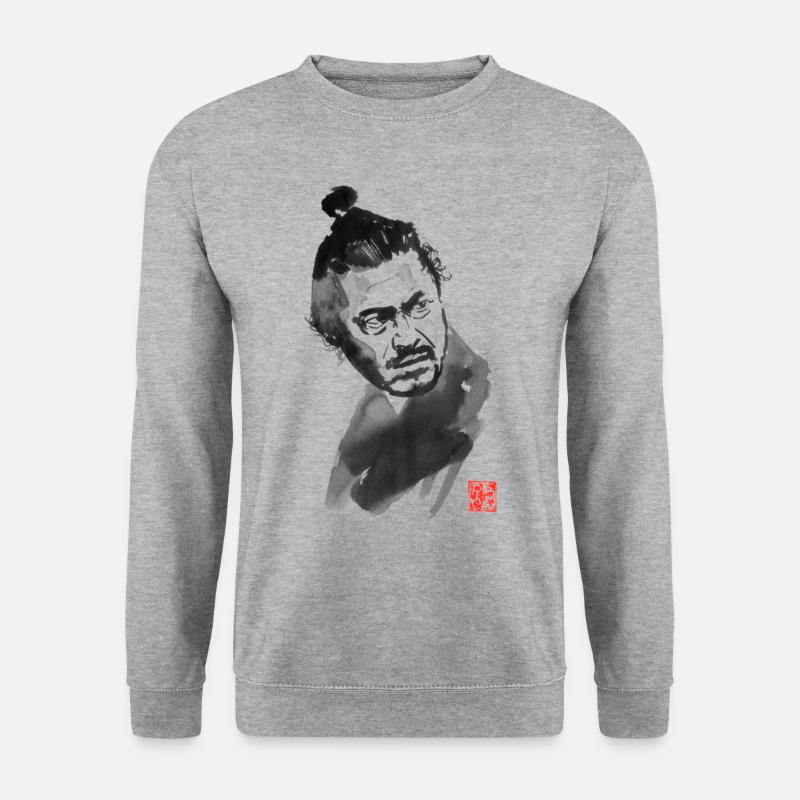 Toshiro Mifune: ein großer japanischer Schauspieler - Unisex Pullover - Weißgrau meliert