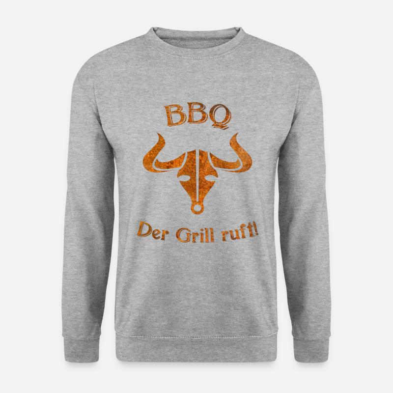 BBQ - Unisex Pullover - Weißgrau meliert