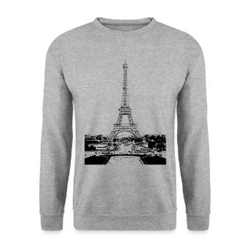 Paris. - Unisex Sweatshirt - salt & pepper - Front - Alina (178cm) & Michal (187cm)