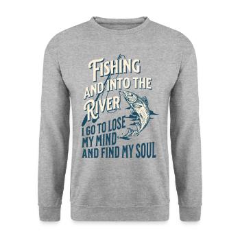 PÊCHER ET TROUVER MON ÂME - Sweat-shirt Unisexe - gris chiné - Devant - Alina (178cm) & Michal (187cm)