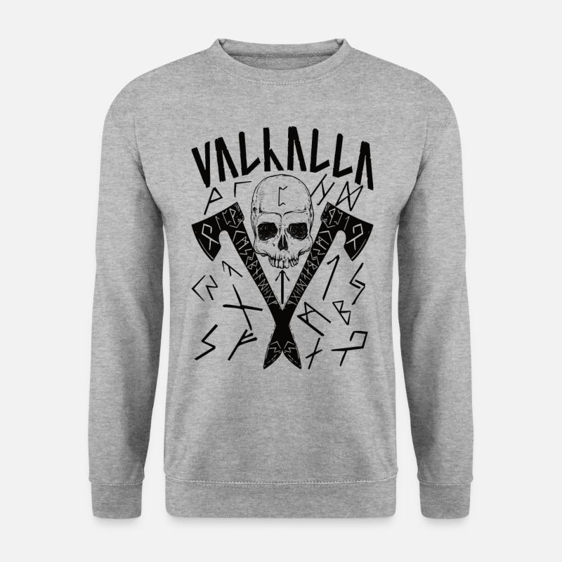 Valhalla Runes - Unisex Pullover - Weißgrau meliert