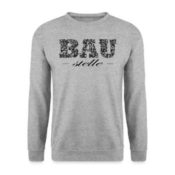 Baustelle schwarz - Unisex Pullover - Weißgrau meliert - Vorne - Alina (178cm) & Michal (187cm)