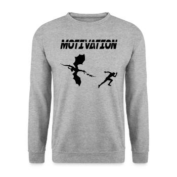 motivation sport running humor dragon - Unisex Sweatshirt - salt & pepper - Front - Alina (178cm) & Michal (187cm)