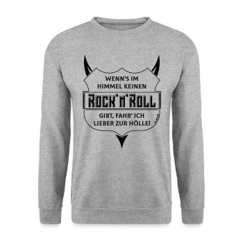 Kein Rock 'n' Roll Im Himmel, Lieber Zur Hölle! B - Unisex Pullover - Weißgrau meliert - Vorne - Alina (178cm) & Michal (187cm)