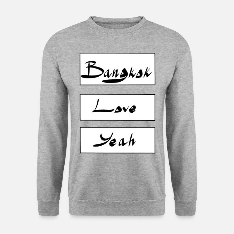 Bangkok Liebe Yeah - Unisex Pullover - Weißgrau meliert