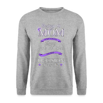 Being a mother - Unisex Sweatshirt - salt & pepper - Front - Alina (178cm) & Michal (187cm)