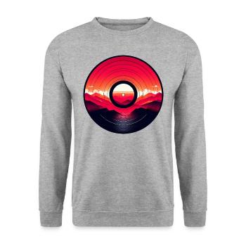 Vinyl Berg - Unisex Pullover - Weißgrau meliert - Vorne - Alina (178cm) & Michal (187cm)