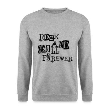 Rock and Roll Forever - Rock éternel - Sweat-shirt Unisexe - gris chiné - Devant - Alina (178cm) & Michal (187cm)