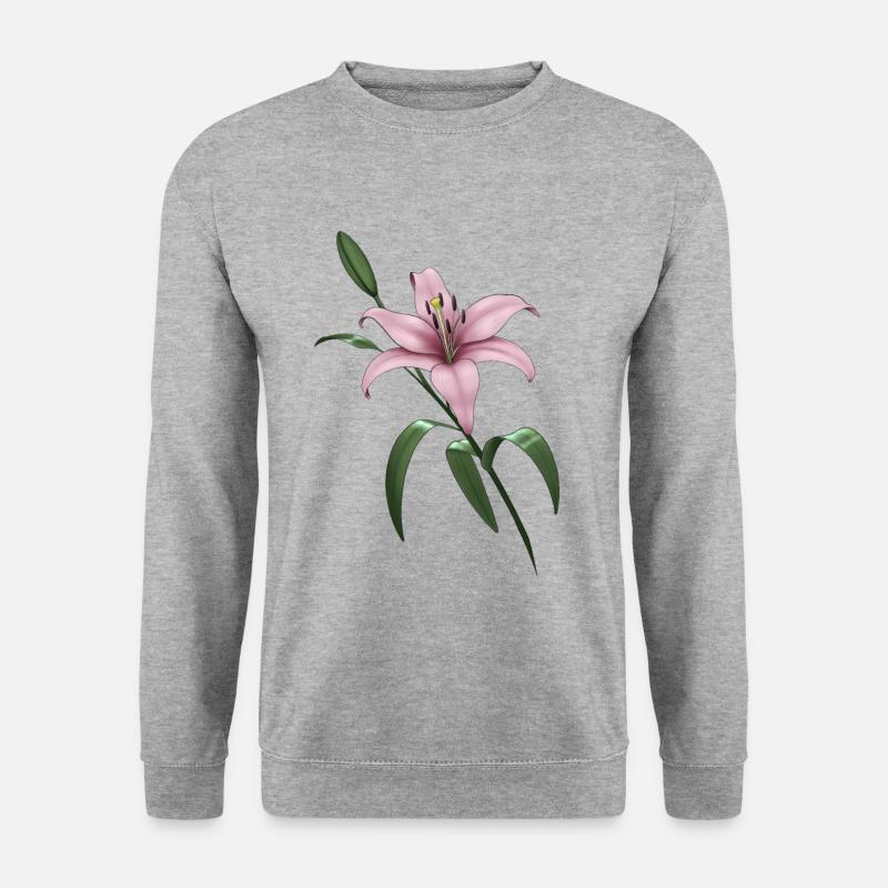 Rosa Lilie - Unisex Pullover - Weißgrau meliert