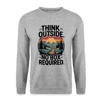 Wandern Outdoor Camping Spruch - Unisex Pullover - Weißgrau meliert - Vorne - Alina (178cm) & Michal (187cm)