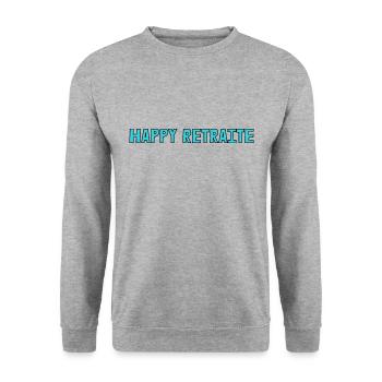 RETRAITE. RETRAITE. RETRAITEE. RETRAITE. BEST - Sweat-shirt Unisexe - gris chiné - Devant - Alina (178cm) & Michal (187cm)