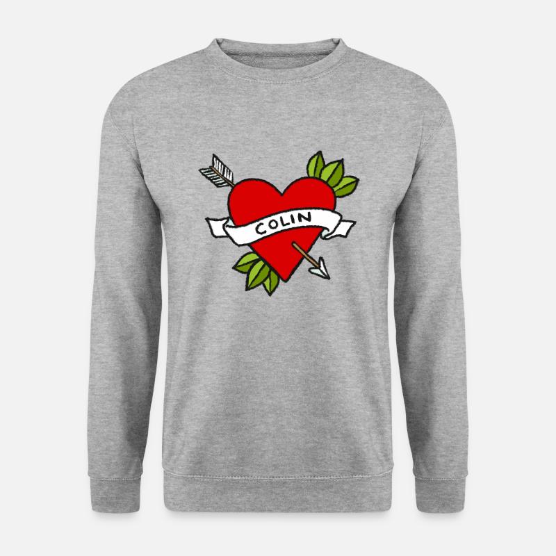 COLIN TATTOO - Unisex Pullover - Weißgrau meliert