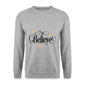 Croire - Sweat-shirt Unisexe - gris chiné - Devant - Alina (178cm) & Michal (187cm)