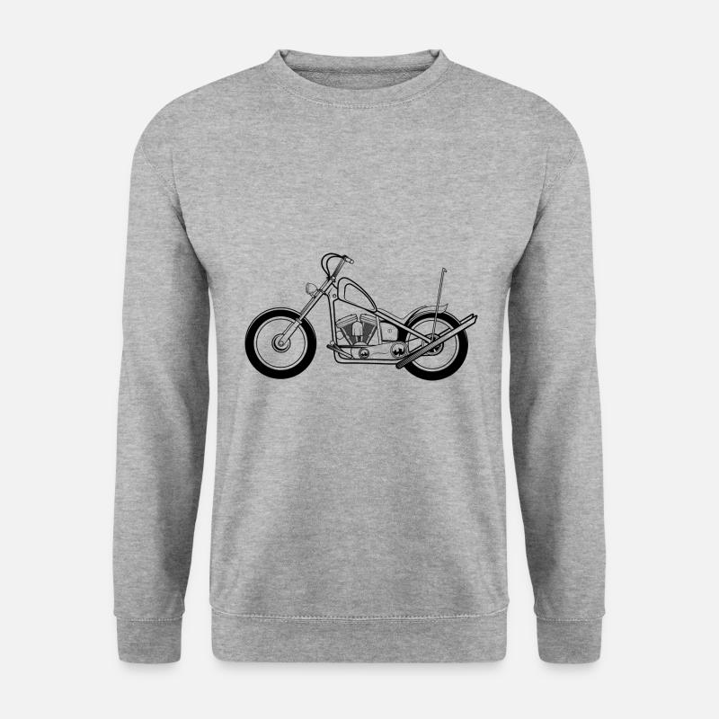 Chopper Motorrad - Unisex Pullover - Weißgrau meliert