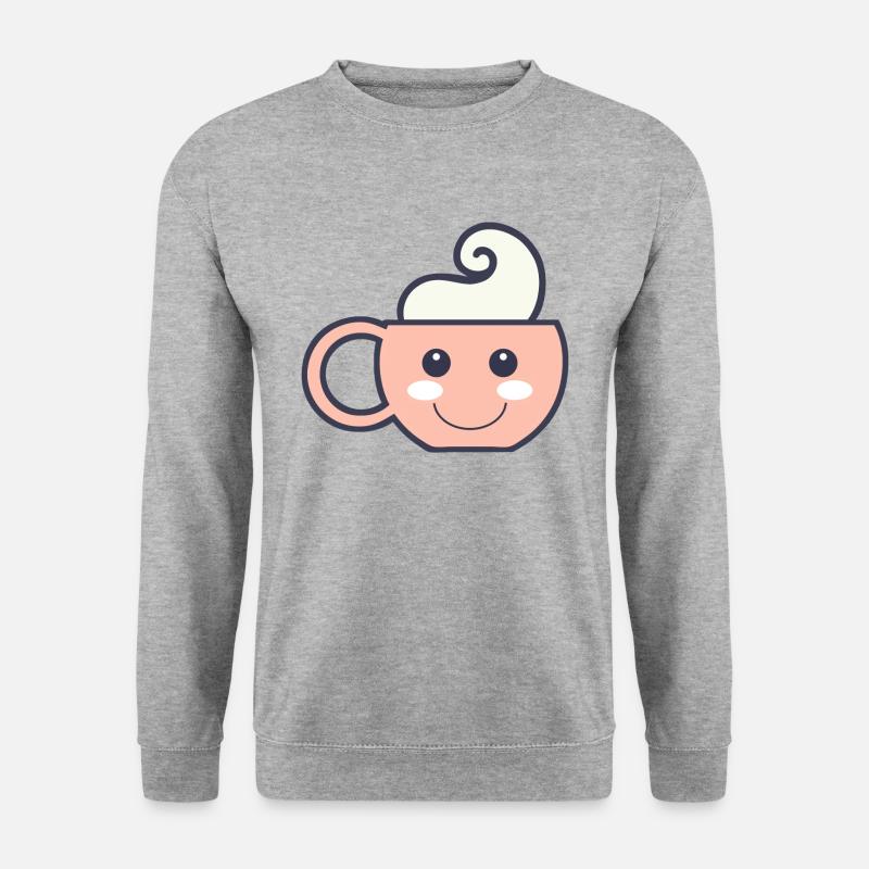 Tasse Kakao - Unisex Pullover - Weißgrau meliert
