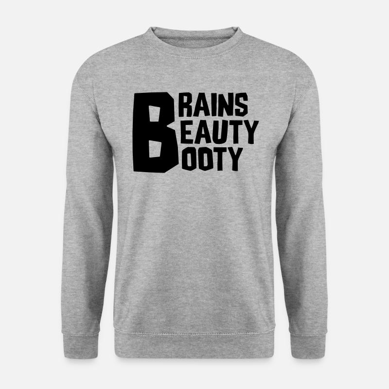 BRAINS BEAUTY BOOTY - Unisex Pullover - Weißgrau meliert