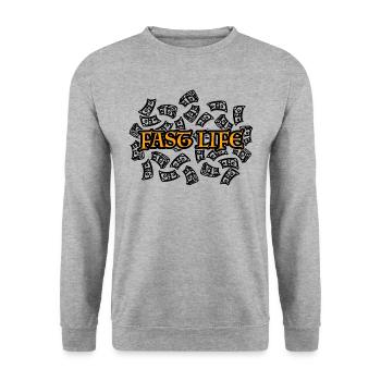 Vie rapide - Sweat-shirt Unisexe - gris chiné - Devant - Alina (178cm) & Michal (187cm)