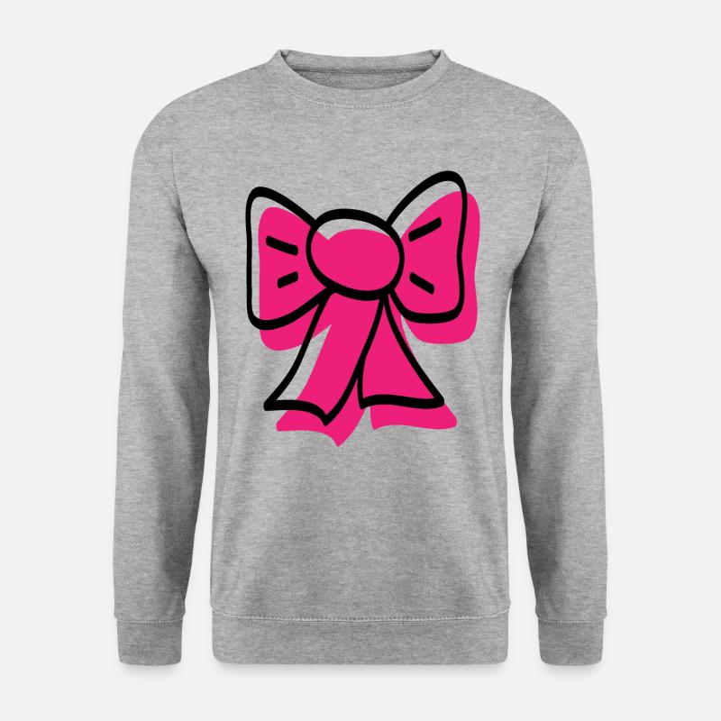 Pinke Schleife - Unisex Pullover - Weißgrau meliert