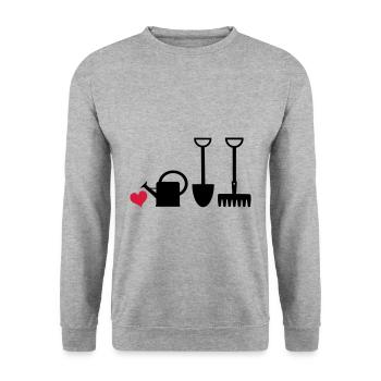 Gärtnerherz2 - Unisex Sweatshirt - salt & pepper - Front - Alina (178cm) & Michal (187cm)