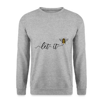 Sweet Bee Beekeeper Let It Bee Bee Honey Summer - Unisex Sweatshirt - salt & pepper - Front - Alina (178cm) & Michal (187cm)