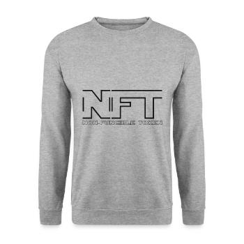 Non Fungible Token NFT - Decentralized Finance DEFI - Unisex Sweatshirt - salt & pepper - Front - Alina (178cm) & Michal (187cm)