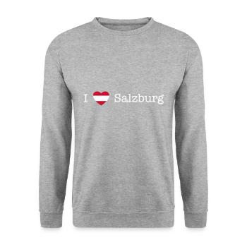 Österreich Herz Salzburg weiß - Unisex Pullover - Weißgrau meliert - Vorne - Alina (178cm) & Michal (187cm)