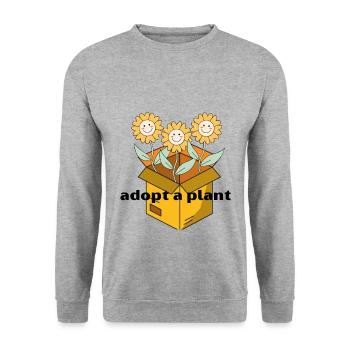 Adoptez une plante comme animal de compagnie - Sweat-shirt Unisexe - gris chiné - Devant - Alina (178cm) & Michal (187cm)