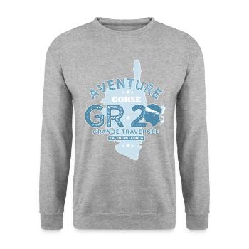 GR20 randonnée GR 20 Corse gr 20 - Sweat-shirt Unisexe - gris chiné - Devant - Alina (178cm) & Michal (187cm)