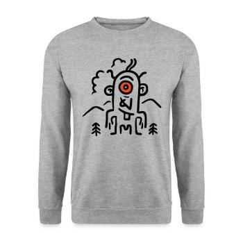 Zyklob minimal - Unisex Pullover - Weißgrau meliert - Vorne - Alina (178cm) & Michal (187cm)