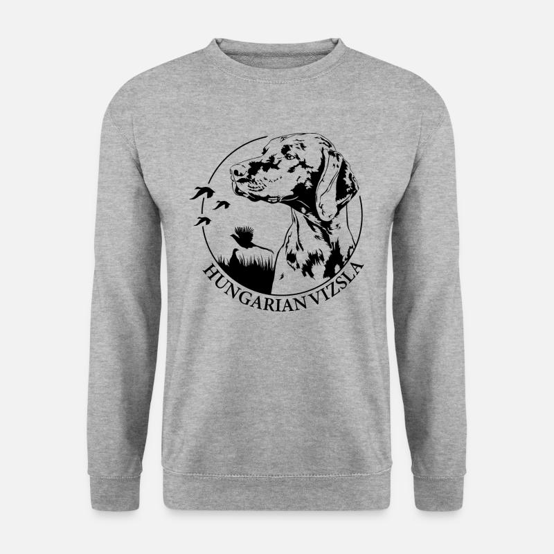 HUNGARIAN VIZSLA Jagdhund Jagdhunde Wilsigns - Unisex Pullover - Weißgrau meliert