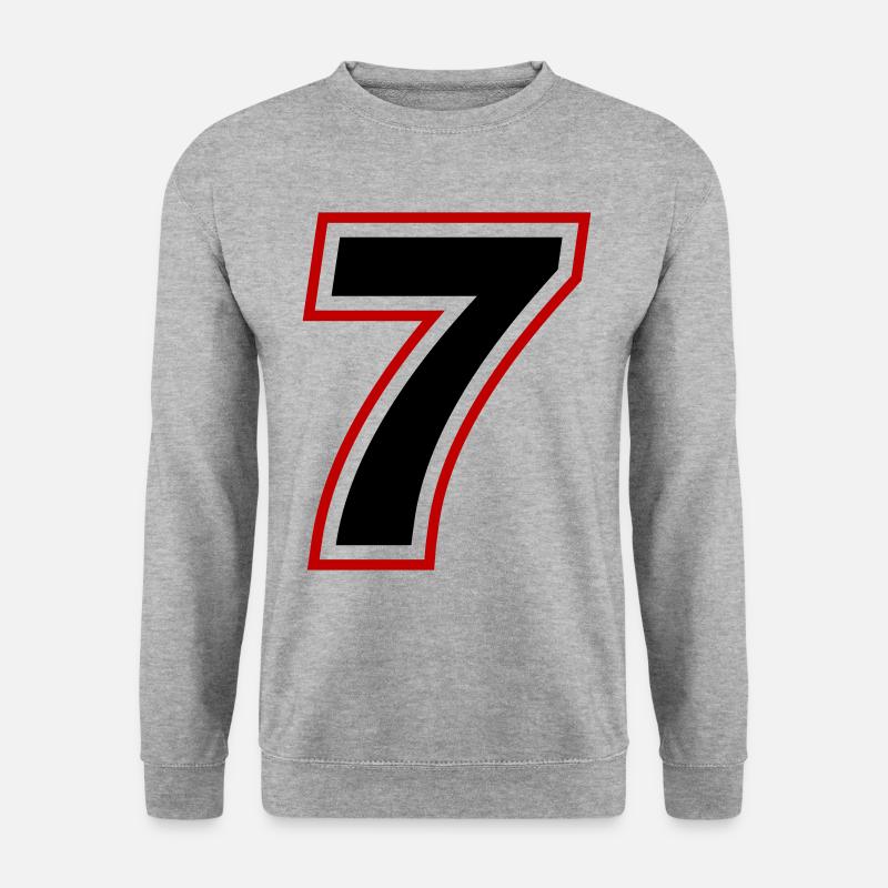7 Zahl symbol - Unisex Pullover - Weißgrau meliert