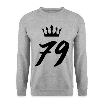 79 Number crown - Unisex Sweatshirt - salt & pepper - Front - Alina (178cm) & Michal (187cm)
