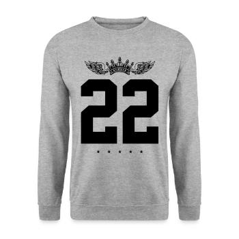22 Number crown - Unisex Sweatshirt - salt & pepper - Front - Alina (178cm) & Michal (187cm)